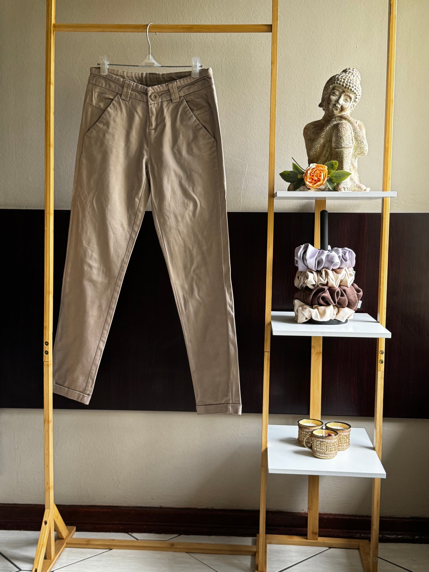 Beige Formal Pants