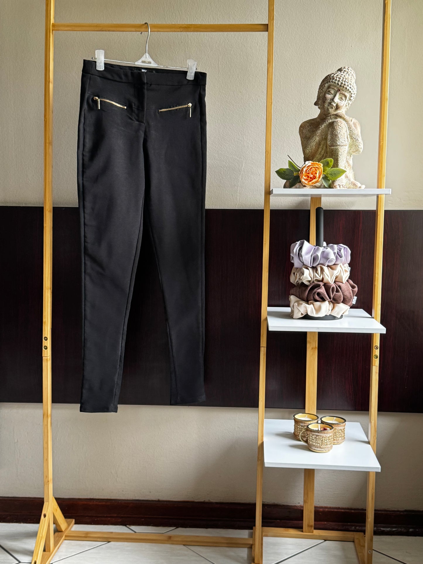 Black Gold Zip Formal Pants