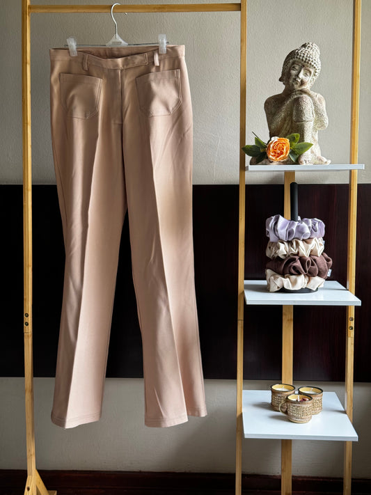 Beige Formal Pants (Straight Leg)