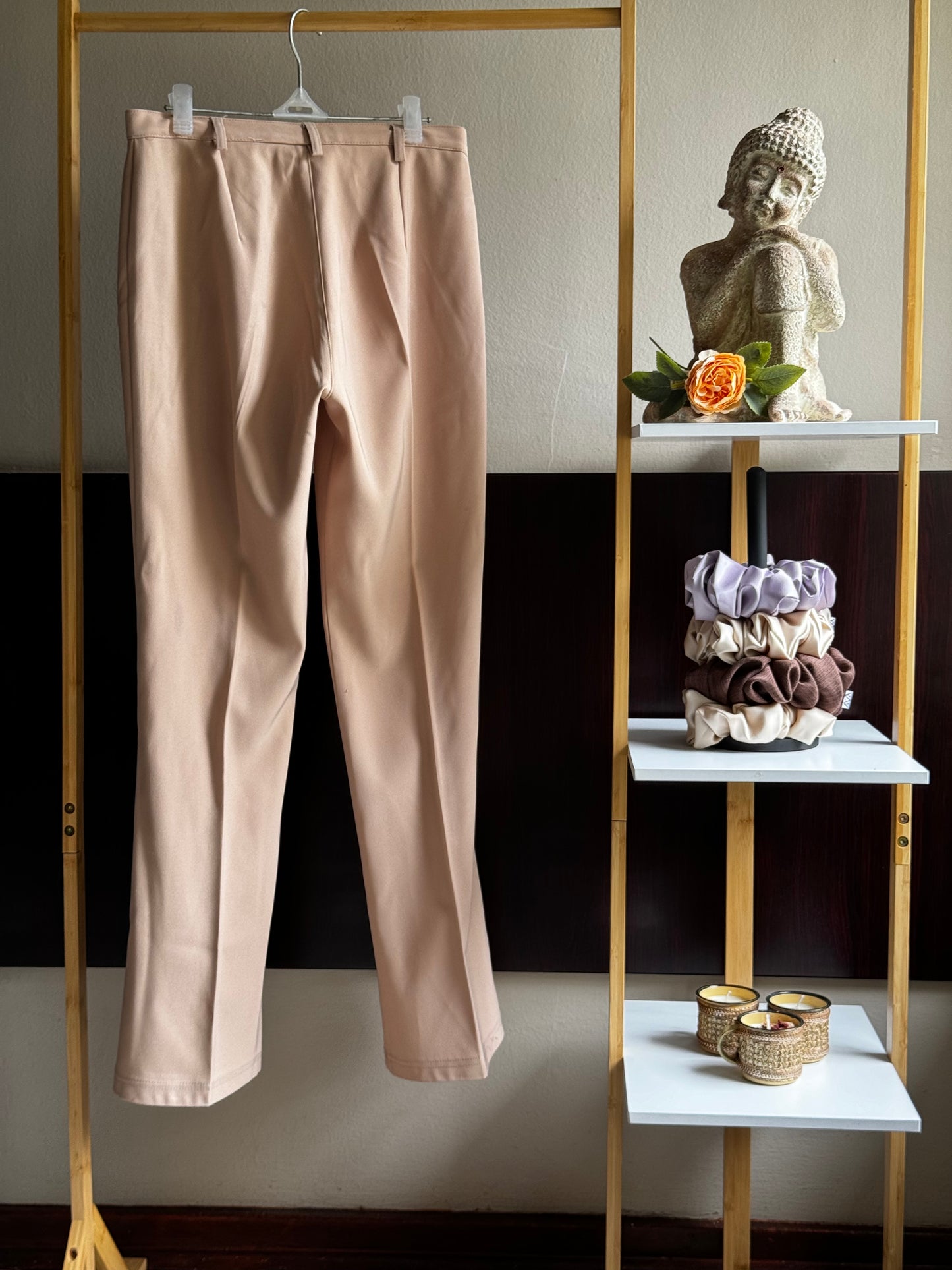 Beige Formal Pants (Straight Leg)