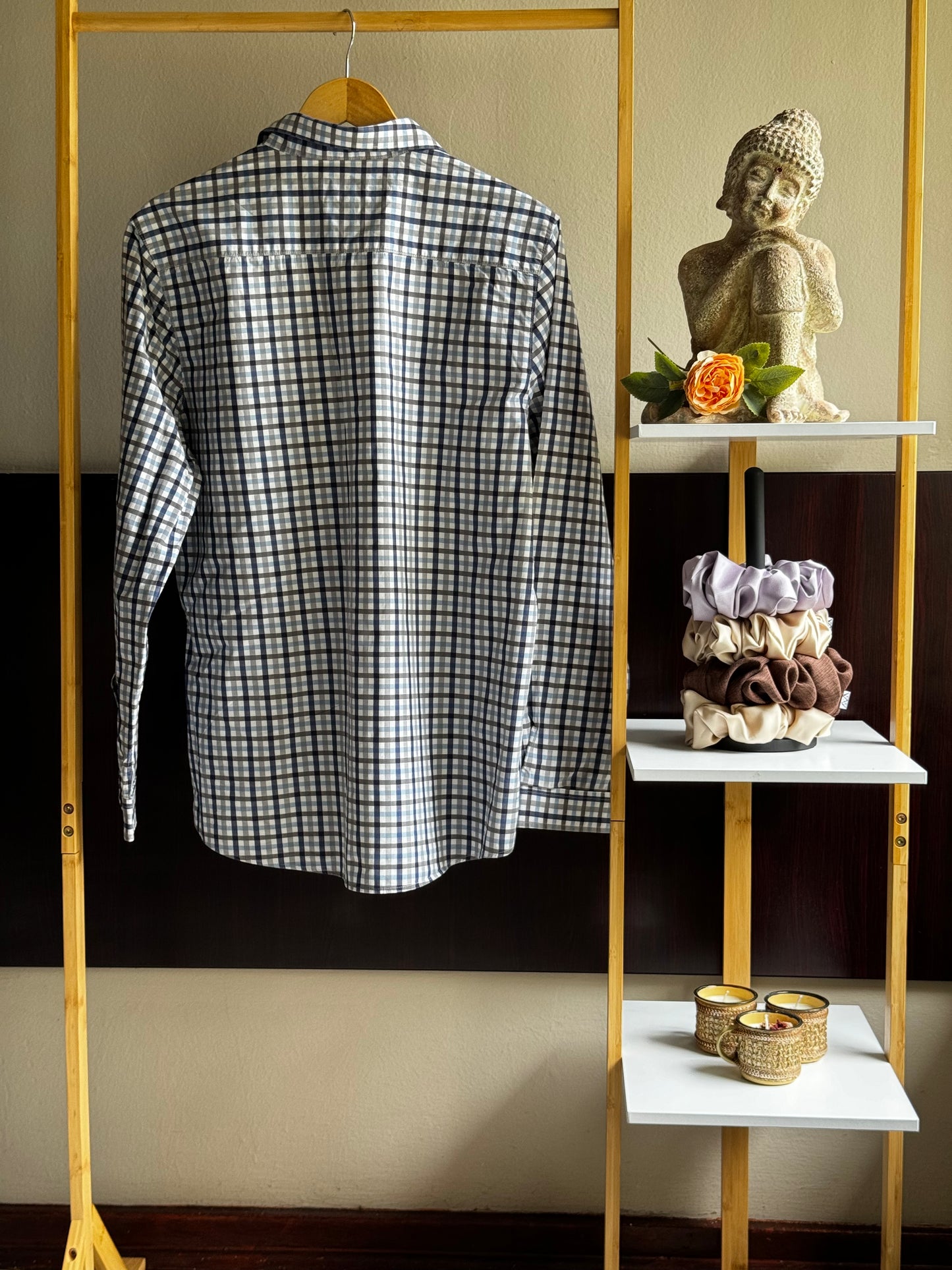 Mens Blue Checked Shirt