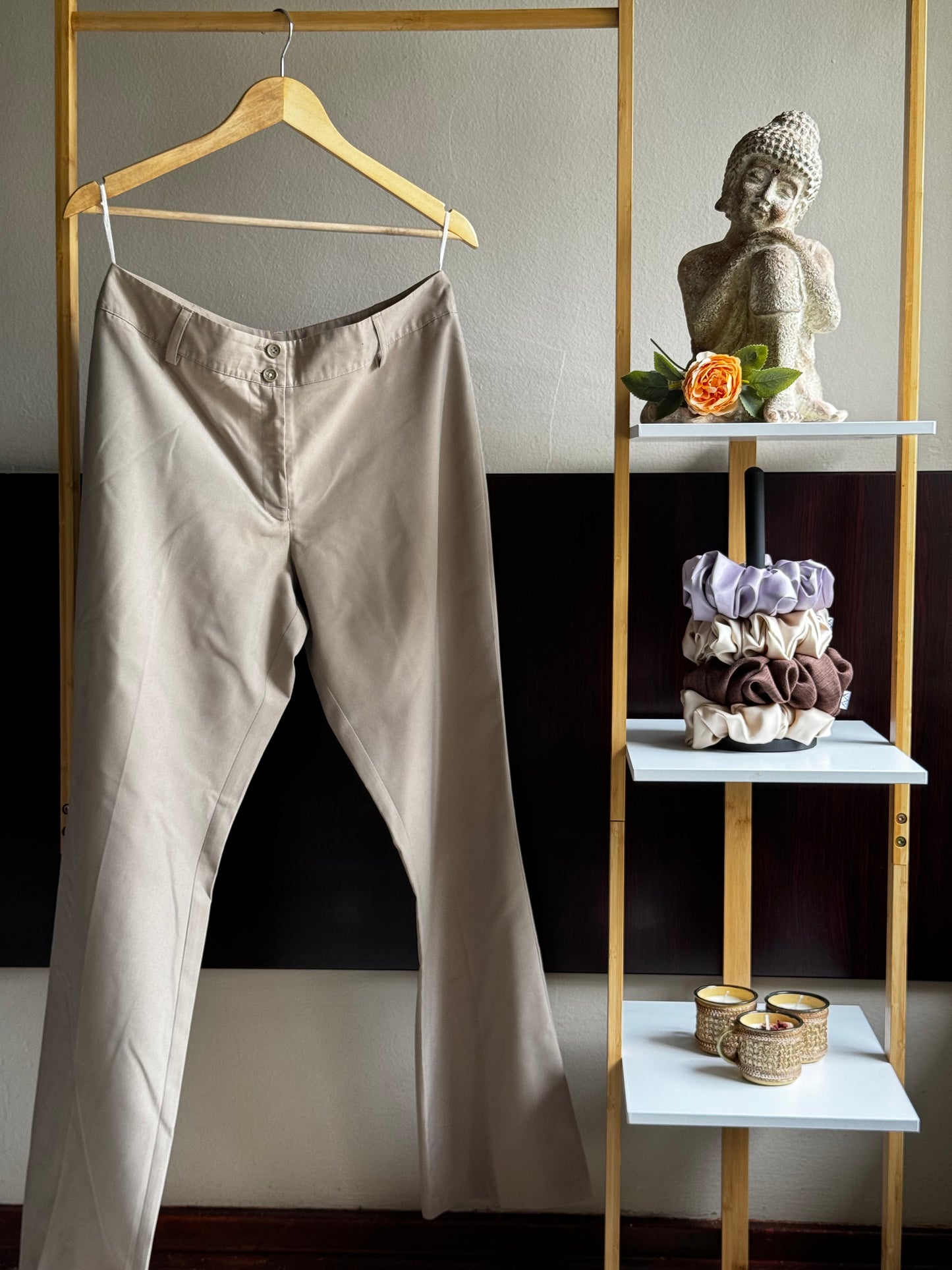 Beige Formal Pants