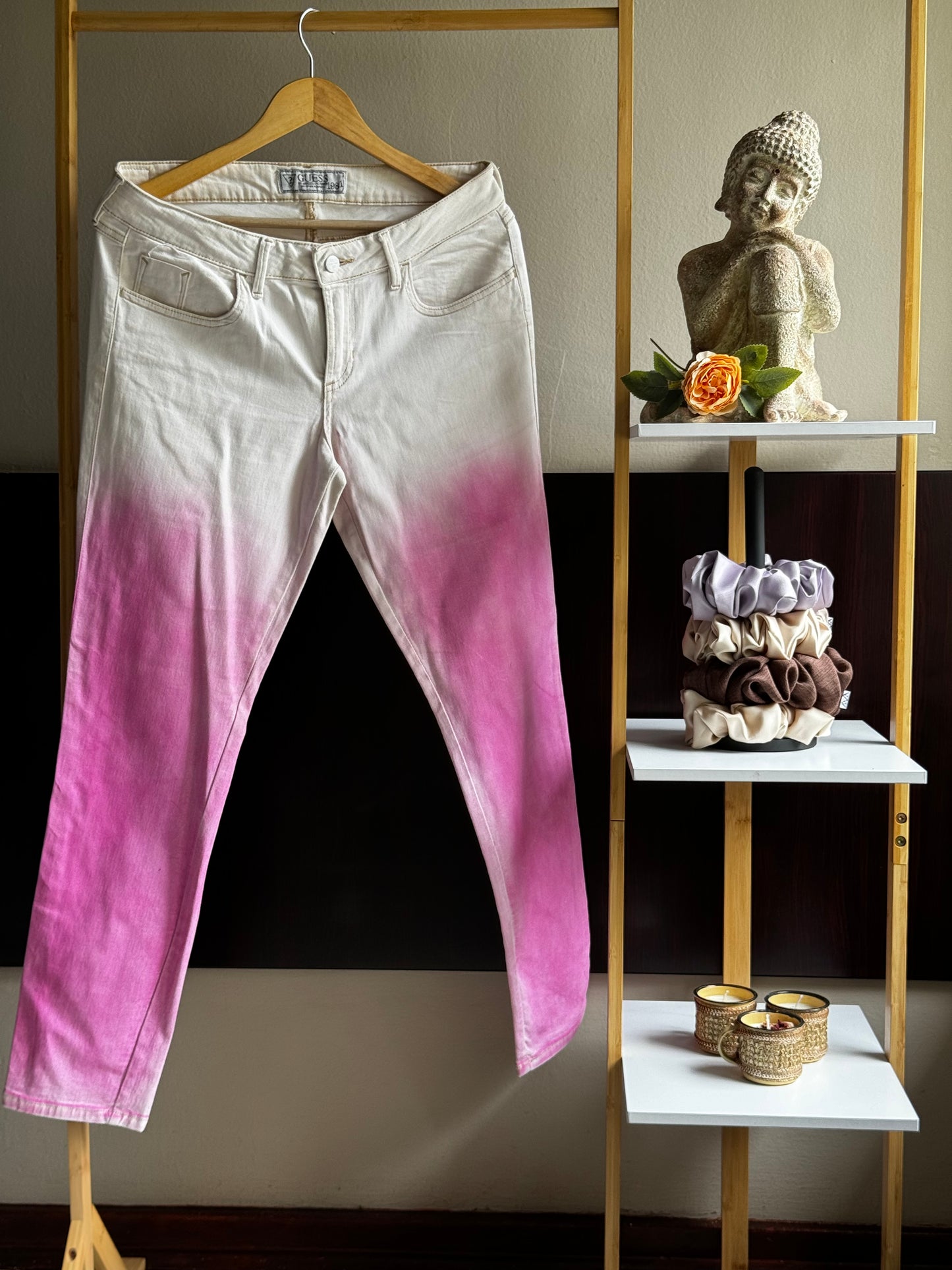 Pink & White Jeans