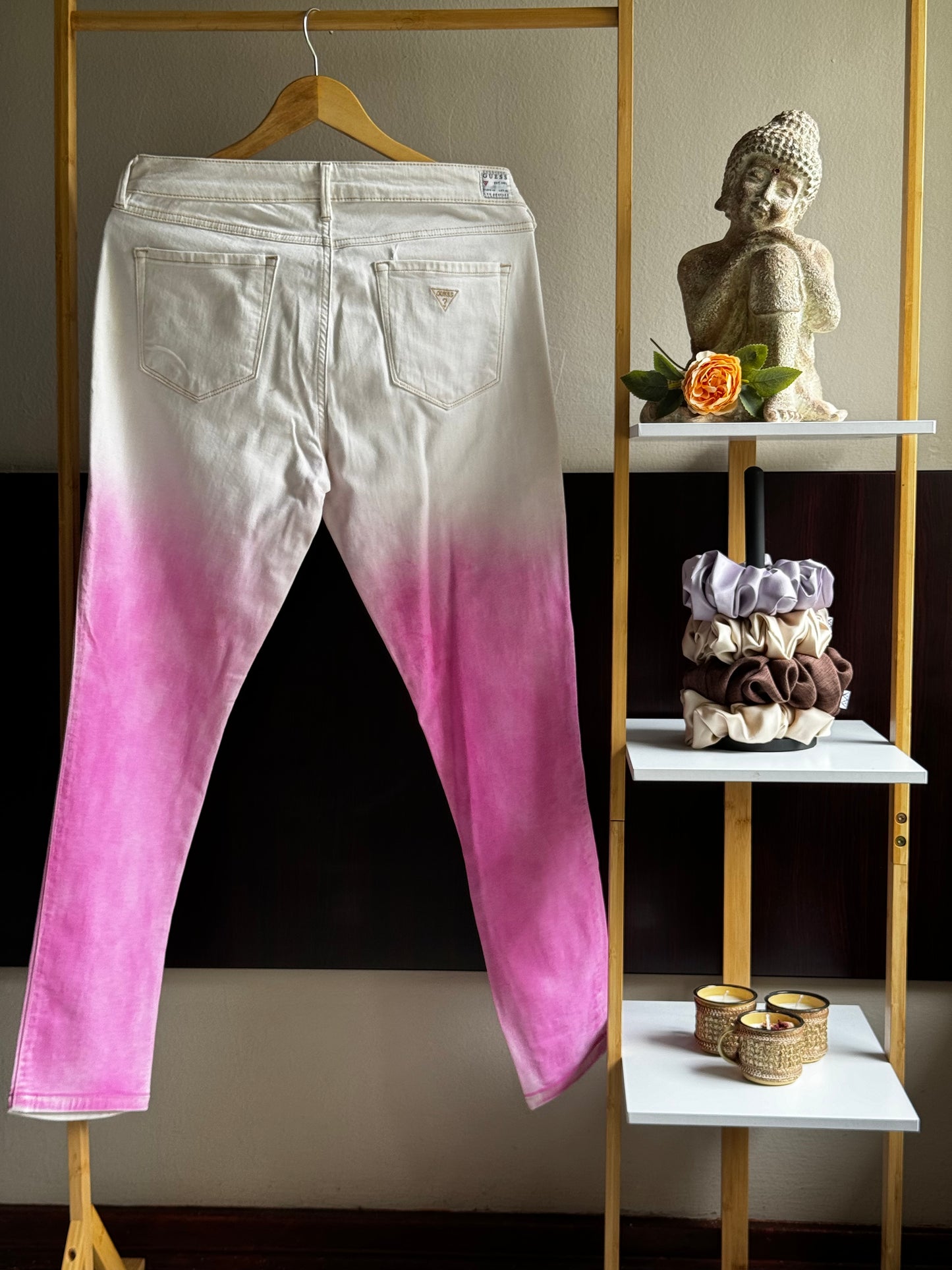 Pink & White Jeans