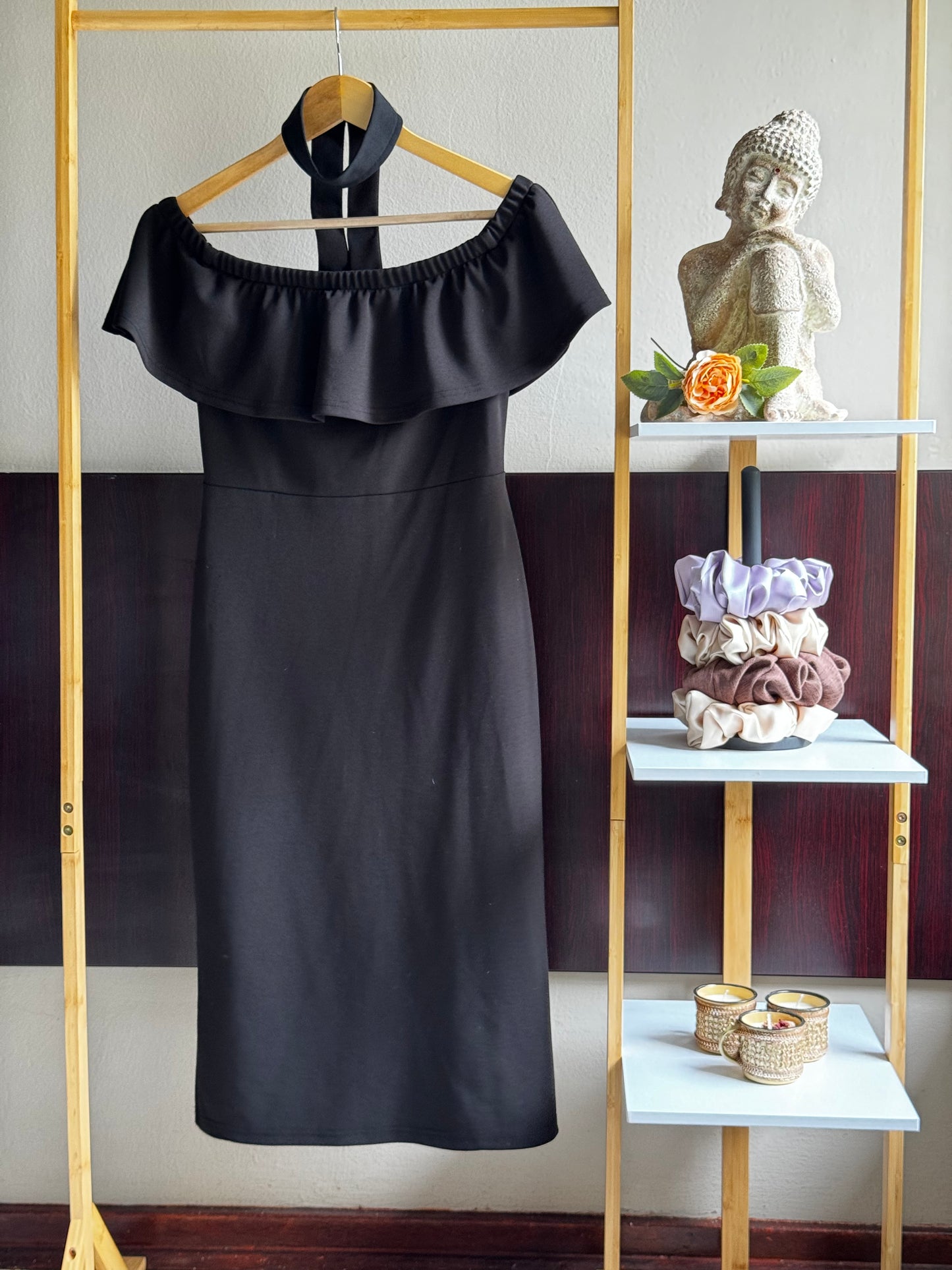 Neck Design Black Dress