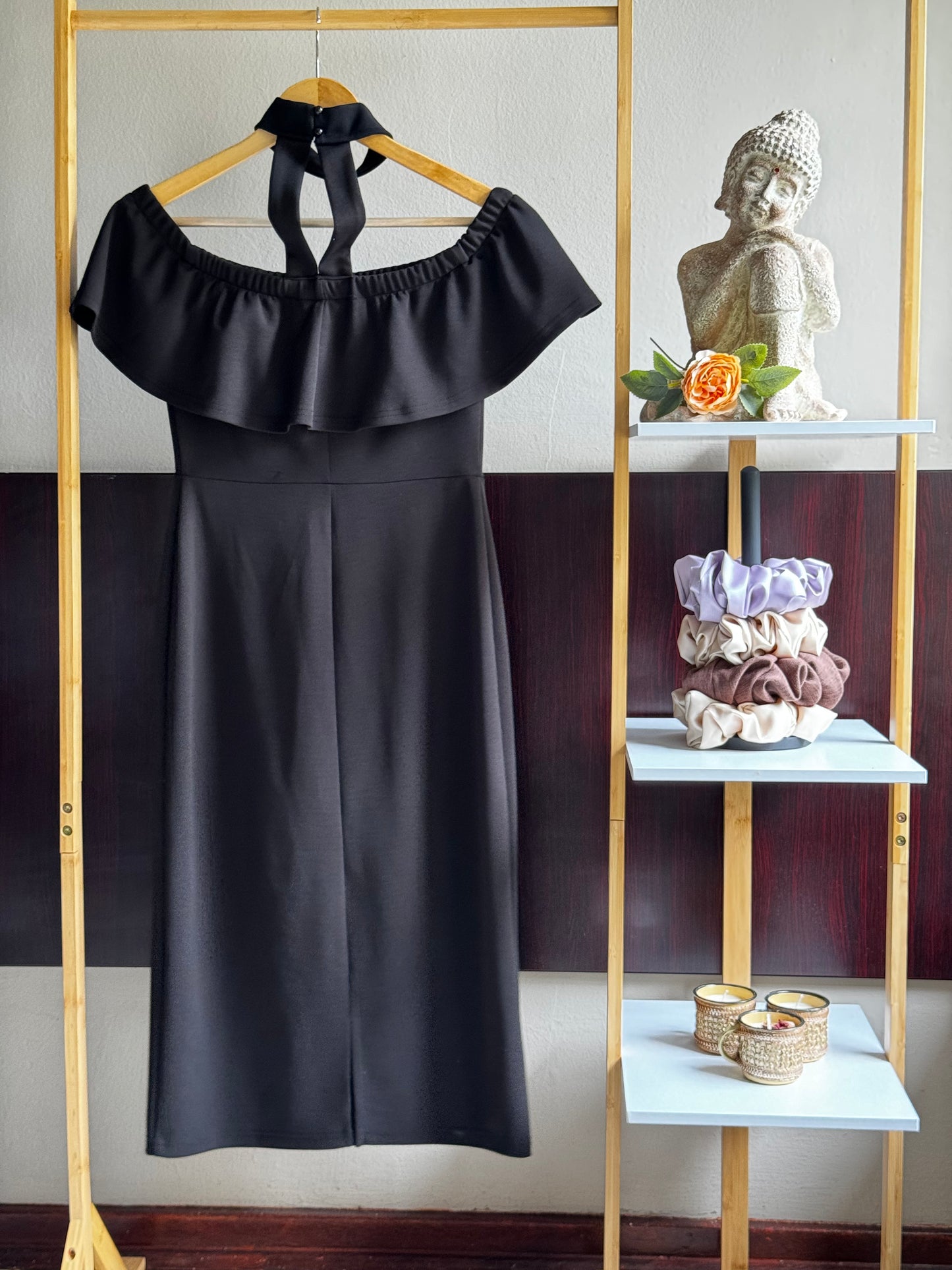 Neck Design Black Dress