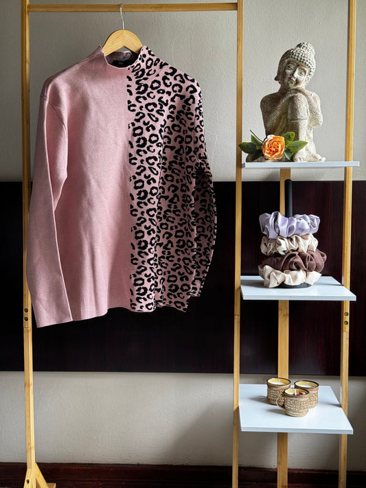 Pink & Black Leopard Print Jersey