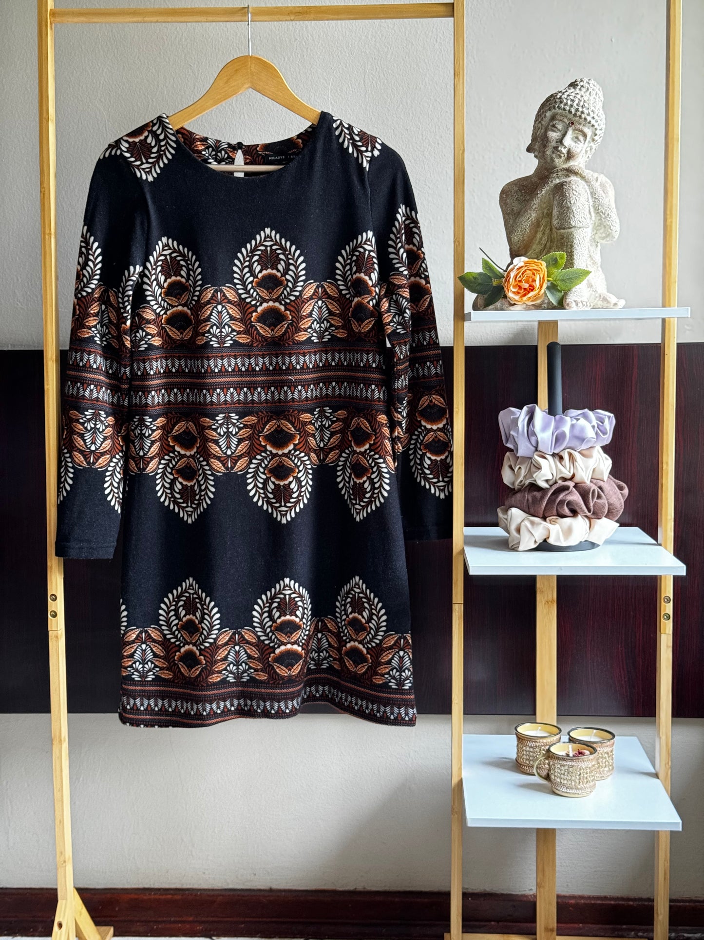 Black & Brown Long Sleeve Top