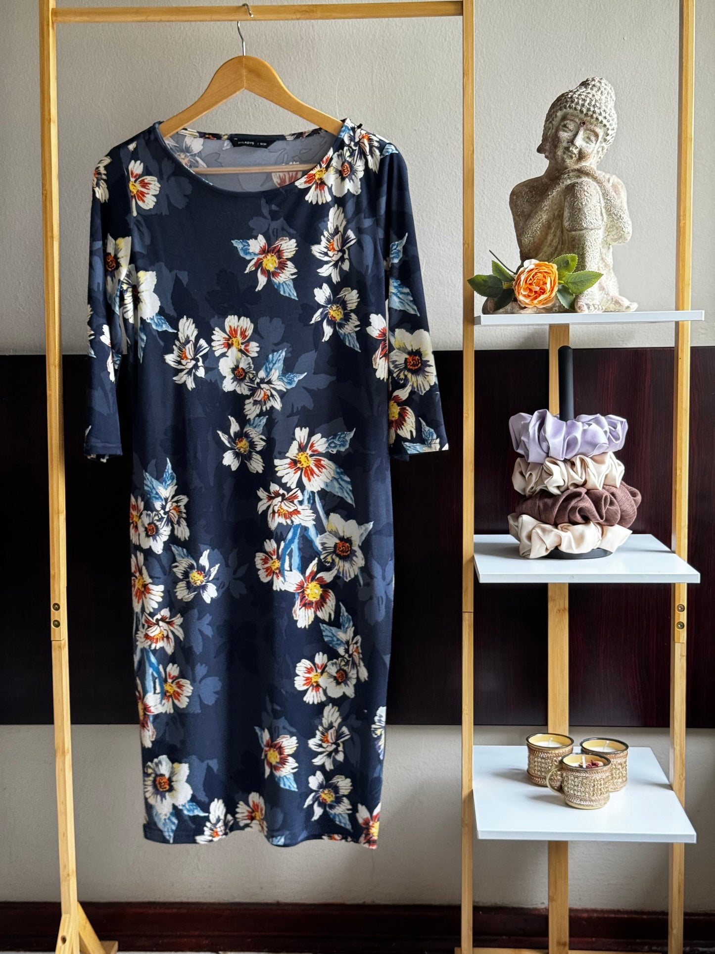 Navy Blue Flower Summer Dress