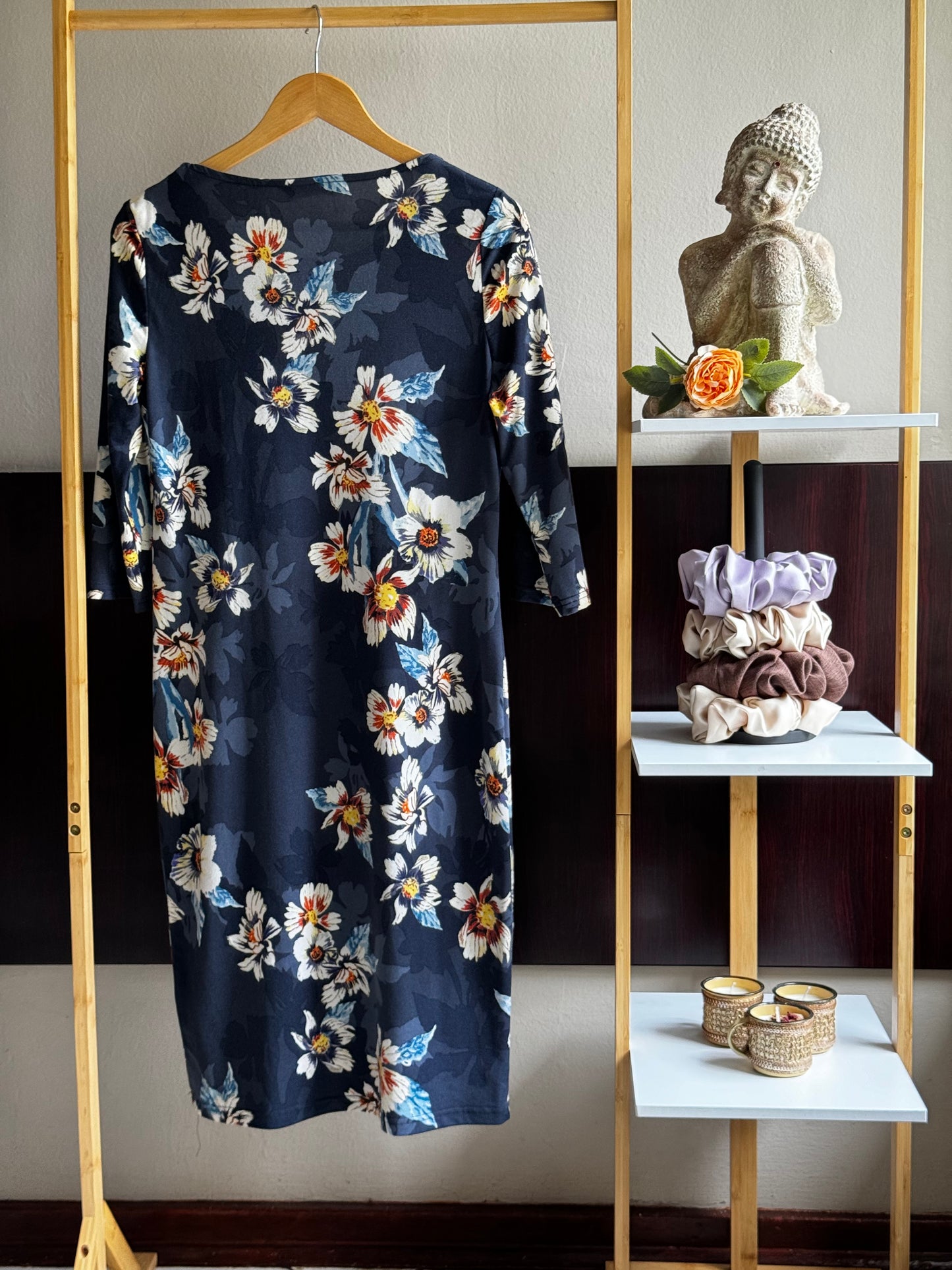 Navy Blue Flower Summer Dress