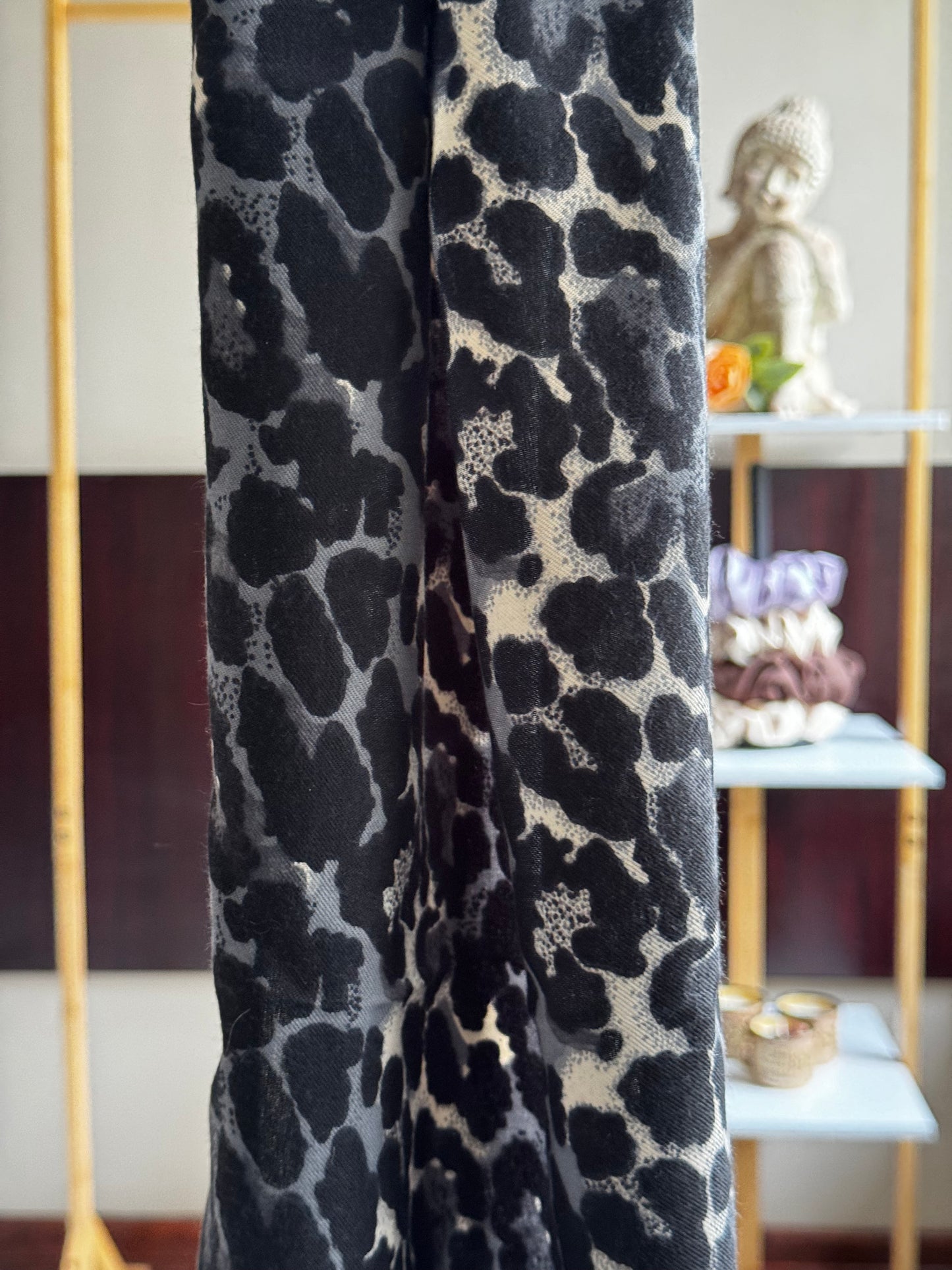 Black & Brown Leopard Print Scarf