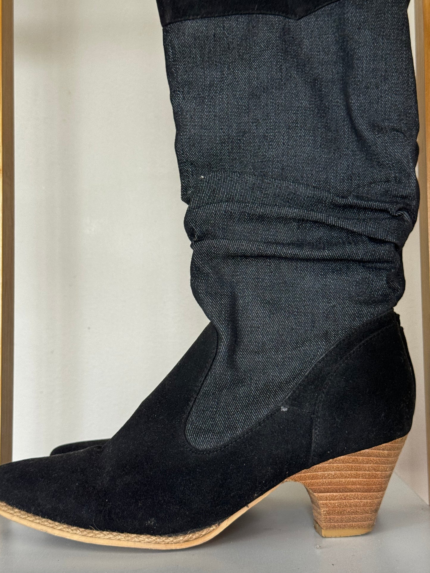 Black Denim Boots