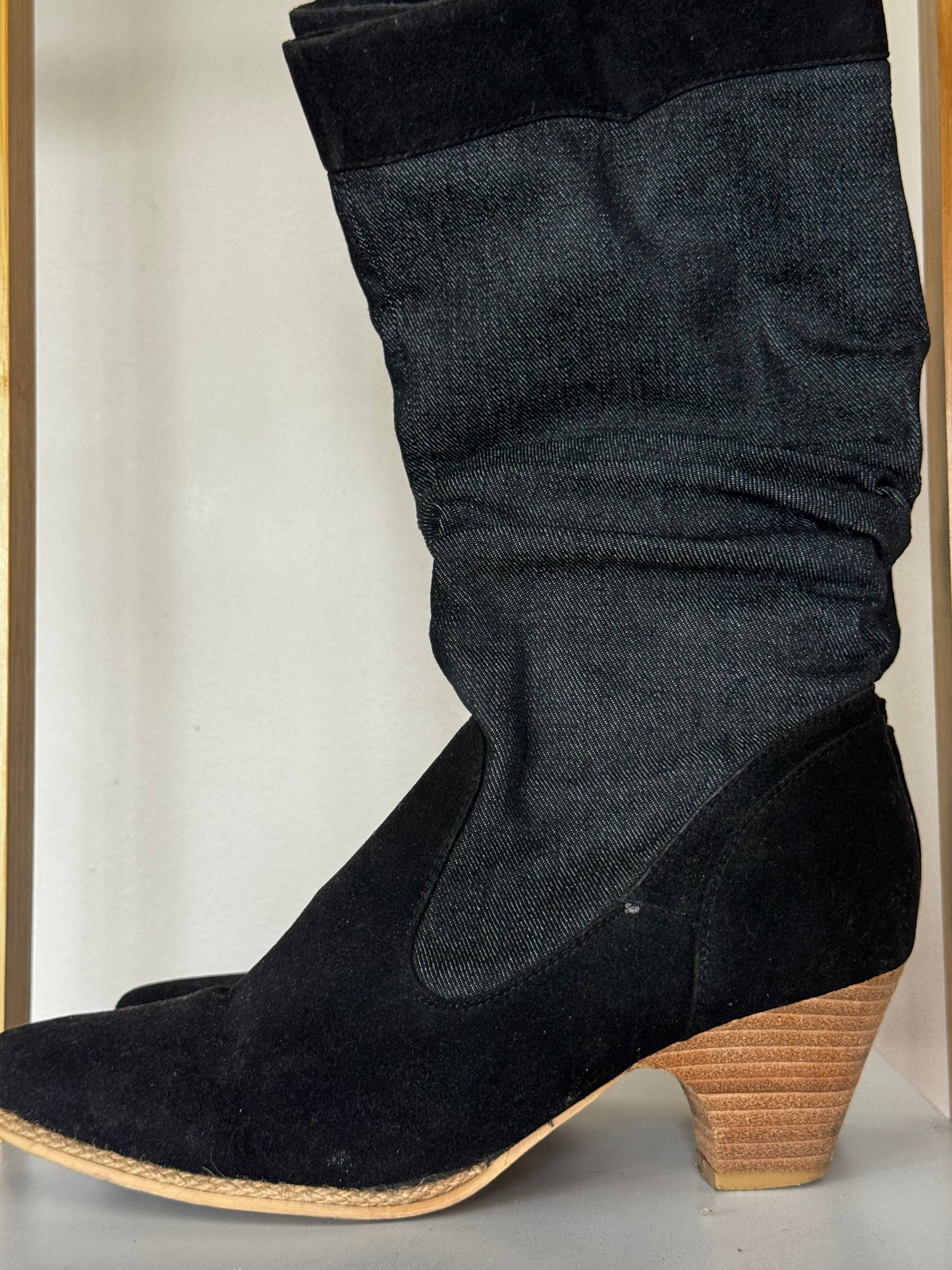 Black Denim Boots