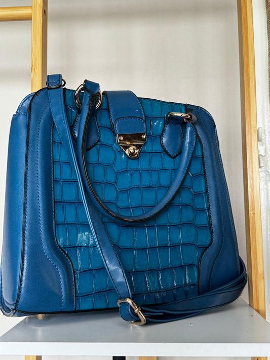 Blue Snake Skin Bag