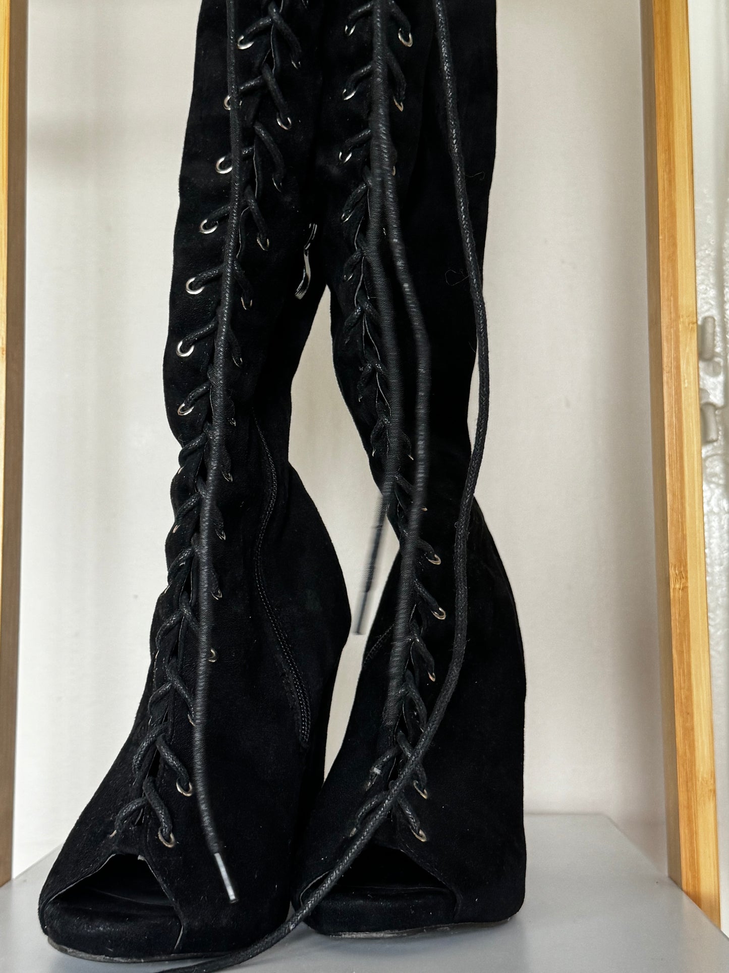 Knee High Black Laced  Boots